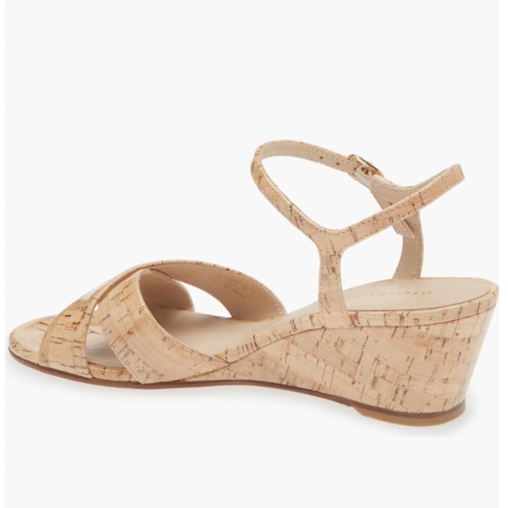 Stuart Weitzman Dayna Ankle Strap Wedge Sandal Size 9.5 - Picture 2 of 9
